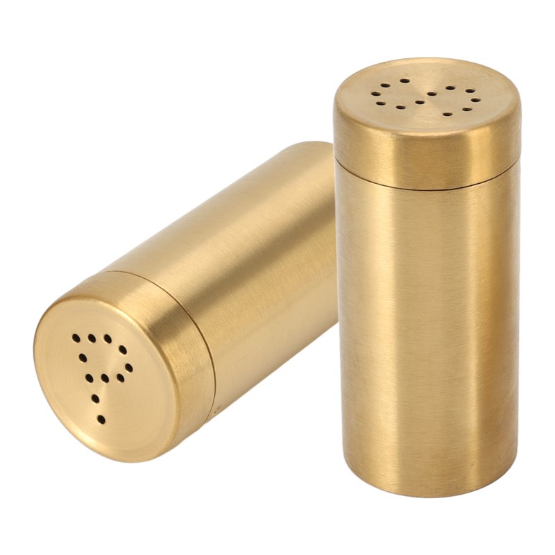 2Pcs Gold Spice Jar Stainless Steel Rustproof Screw Open Top