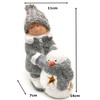 DARO DEKO Winterkind Boy with LED Snowman 16 cm Decorative