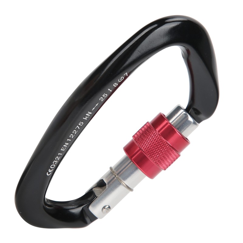 Mountaineering D Locking Carabiner Clips Alloy Heavy Duty Carabiner for