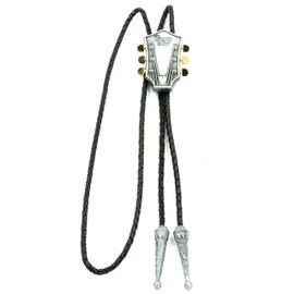 Country Music Guitar Head Western Leather Bolo Neck Tie