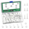 Keadic 330pcs M6 White Nylon Plastic Pan Round Head Screws,