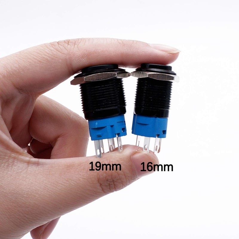 Twidec/19MM Raised Speaker Horn Momentary Push Button Switch 3/4" Mounting