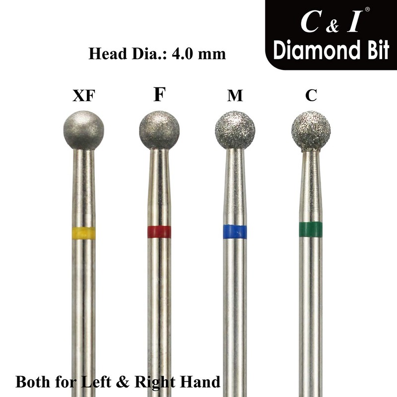 C & I Diamond Nail Drill, Ball Shape Head E-File,
