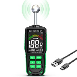 RDINSCOS Ball Shape Moisture Meter Wall & Wood, Colour LCD & Acoustic Alarm, Moisture Meter for Masonry, Plaster, Plaster, Paper, Building Materials, Analysis Depth up to 40 mm
