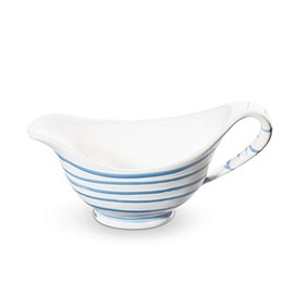 GMUNDNER KERAMIK Gravy Boat Capacity 0.2 Litres Blue Flamed Crockery Handmade in Austria