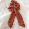 3 Piece Chiffon Bow Scrunchie Set (Black, Burnt Sienna, and
