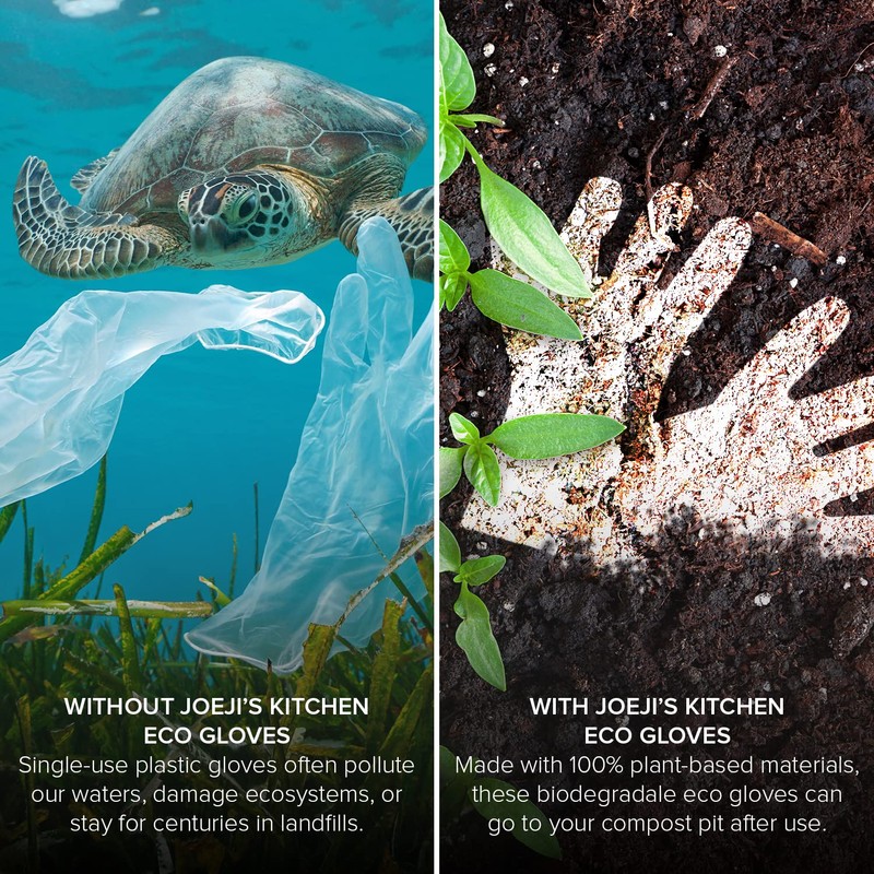 joeji's Kitchen 100pcs Eco Friendly Biodegradable Disposable Gloves - Medium