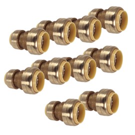 PROCURU 3/4-Inch x 1/2-Inch PushFit Reducing Coupling, Plumbing Fitting for Copper, PEX, CPVC Pipe, Lead Free Certified (10-Pack)