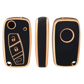 OFFCURVE Key Case Car Key Cover Key Case Protective Cover for Fiat Grande Punto Evo Panda Bravo Ducato Lancia Ypsilon Lybra Delta Musa Peugeot Boxer Citroen Relay Nemo