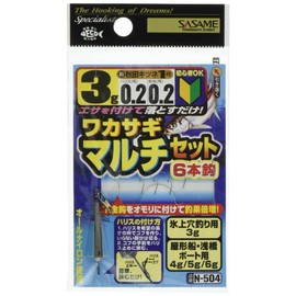 Sasame N-504 Wakasagi Gimmer, Multi-Set, 6 Hooks, 0.1 oz (3 g), No. 1.0 - 0.2