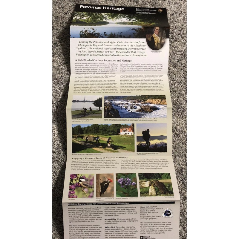 Potomac Heritage National Scenic Trail Park Unigrid Brochure Map Washington