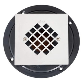 Goof Proof Shower SCB/Drain, 4” Square Shower Drain