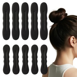 10PCS Hair Bun Maker for Women, Magic Snap Roll Sponge Curler Clips, Easy Donut Maker for Easy Bun Twister, Ballet Buns, French Twist, Updo's, Waves & more - Strong, Flexible, Reusable