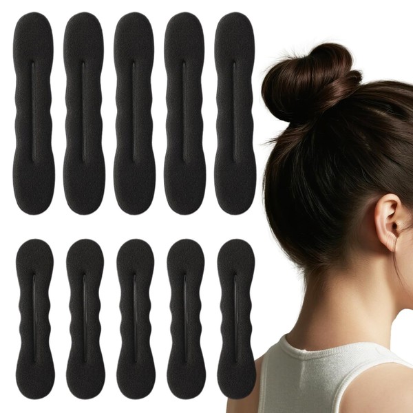 10PCS Hair Bun Maker for Women, Magic Snap Roll Sponge