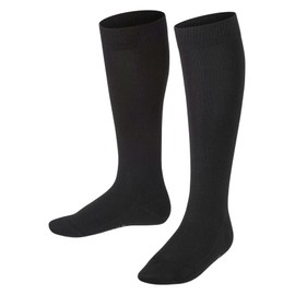 FALKE Unisex Children's Family Knee Socks Breathable Sustainable Organic Cotton Reinforced Children's Knee Socks Long Durable Skin-Friendly Non-Slip Plain 1 Pair, Black 3000.