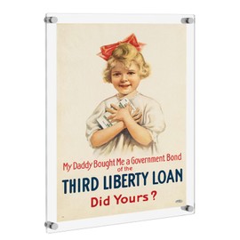 NIUBEE Clear Acrylic Wall Mount Floating Frameless Picture Frame Up to 18x24 Photo for Poster Photography Frames-Double Panel(Full Frame is 20.5x26.5 inch)