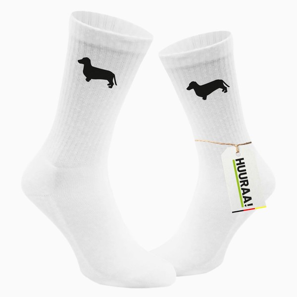 Huuraa Unisex Socks Dachshund Silhouette Gift Size 37/46 Dachshund Gift