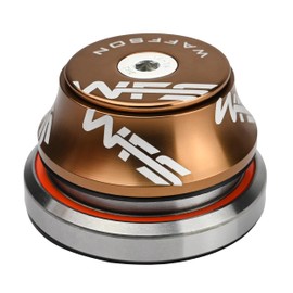 WFS HY877 1-1/8" to 1-1/2" Tapered Integrated Headset Set for Tapered Head Tubes - CNC Aluminum Alloy, Threadless, Sealed Bearings for Mountain Bike, City, Road Bikes, MTB & BMX, Gold