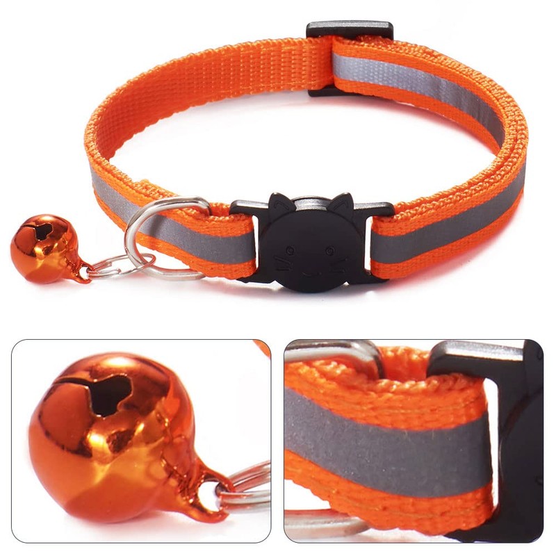4 Pcs Cat Collars Safe Reflective Cat Collars with Bells