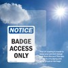 (2 Pack) Badge Access Only OSHA Notice Sign 7 Inch