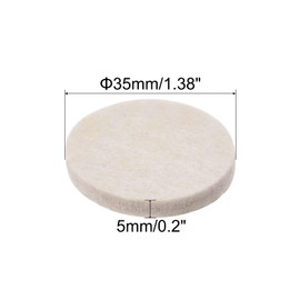 sourcing map Felt Furniture Pads, 35mm Dia Self-stick Non-slip Anti-scratch Round Felt Pads Cabinet Closet Feet Floor Protector Beige 80 Pads