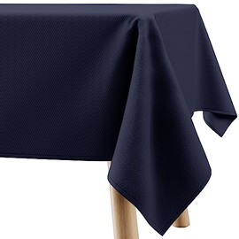 Filumi Tablecloth 120 x 240 cm Dark Blue Washable for Indoor Outdoor Geometric Zigzag Pattern Verte