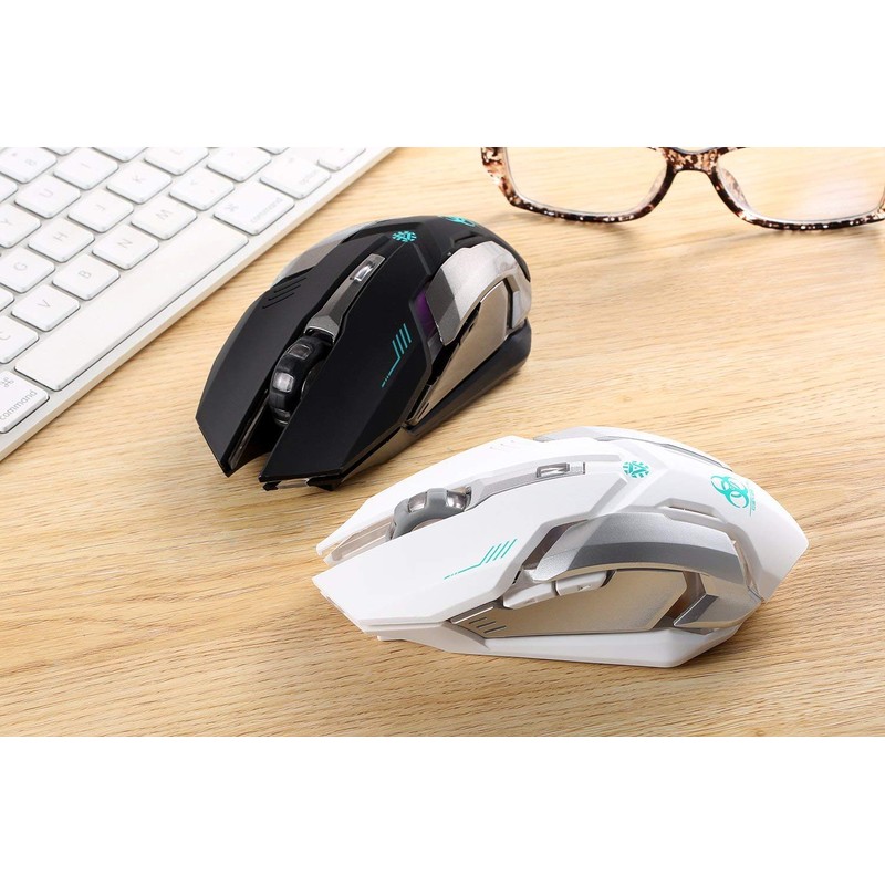 Wireless Gaming Mouse, VEGCOO C8 Silent Click Wireless Rechargeable Mouse