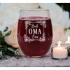 Best Oma Ever Engraved Stemless Wine Glass - Gifts For