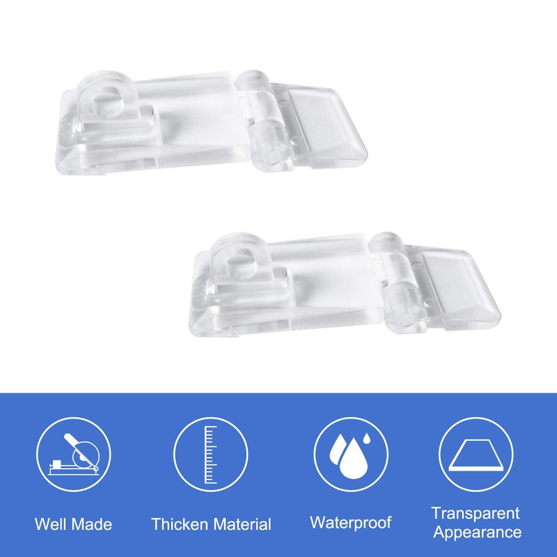 INCREWAY Acrylic Hinge Hasp,10Pcs 25 * 55mm Crystal Clear Mini