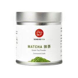 Senbird Organic Ceremonial Matcha - Japanese Powdered Green Tea - From Kyoto, Japan - Ceremonial Tea In Airtight Tea Tin (1oz30g)                     