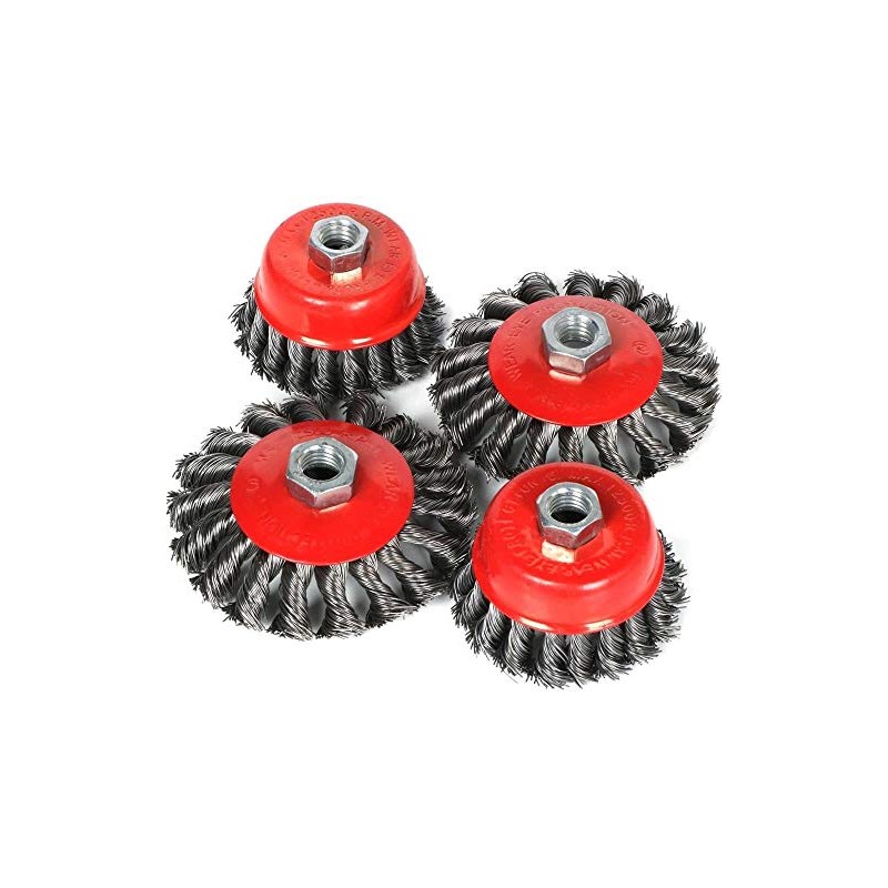 4pcs Twist Knot Wire Brush Set Kit, Fit for 115mm