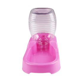 iplusmile Pet Supplies Automatic Pet Feeder Drinking Water Machine Dispenser Pet Water Dispenser Dog Food Feeder Cat Food Automatic Feeder Automatic Waterer Outdoor Pink Tableware