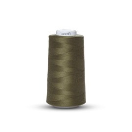 Keedil® All Purpose 2-Ply 40 Weight Polyester 3000 Yard Serger Thread for Sewing, Crafts, Upholstery, & More - Army Green (3000 Yards, 1 Spool)