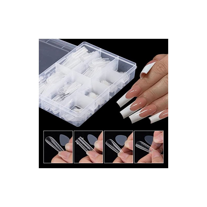 288Pcs Forma de Uñas Dual Con Pegatina de Silicona Francesa