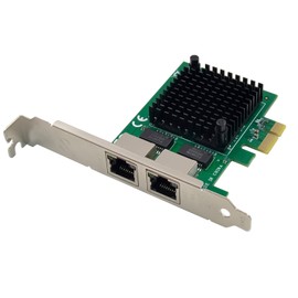 Dual PCIe 3.1 2.5GBase-T Network Adapter with Intel I225-V 2500/1000/100Mbps PCI Express Gigabit Ethernet NIC Card RJ45 LAN Controller for Windows 10/11 with Low Profile Bracket
