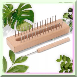 Vivora Wooden Square Knitting Loom Kit - DIY Weaving Tool for Scarves & Hats, 6.3x1.57