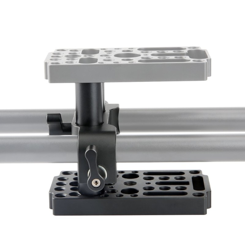 NICEYRIG Cheese plate with 15mm Rod Raiser Clamp, Short Rods