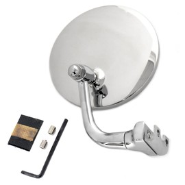 Peep Mirror 4 Inch With Curved Arm Driver Side Or Passenger Side For 1960-1967 Dodge D100 Series Pickup Truck