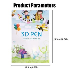 3D Pen Printing Drawing Book, Reusable Colorful 40 Patterns Thick Paper Template with a Clear Plate - 3D Graffiti Stencils Book for Kids, Children's Drawing Teaching Tools Gift for New Year