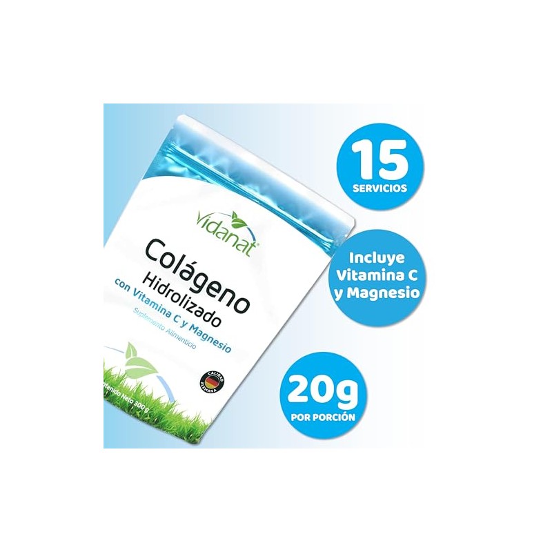Vidanat Colágeno Hidrolizado Puro Vitamina Magnesio 300