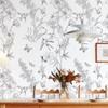 Amiya Black and White Floral Wallpaper Peel and Stick Modern