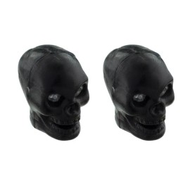 PRO+ SKULL VALVE CAPS IN BLACK USED FOR SCHRADER VALVE