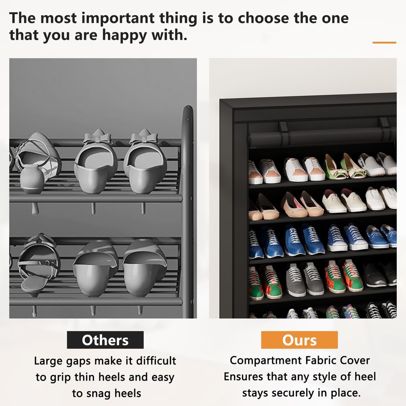 Laiensia 9-Tier Vertical Shoe Rack Organizer, Space Saving Shoe Storage