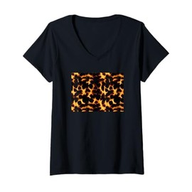 Womens Tortoise Shell Pattern Art Wild Animals Pattern Lovers V-Neck T-Shirt