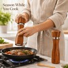 2Pcs Wooden Salt and Pepper Grinder, 8-inch Oak Mill Adjustable