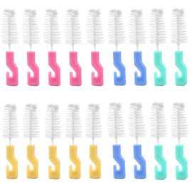KuuGuu 20 PCS Bottle Nipple Cleaner Sponge Brush Hangable Pacifier Sponge Cleaning Small Brush Portable Baby Bottle Cleaner Brushes Comfortable Grip f