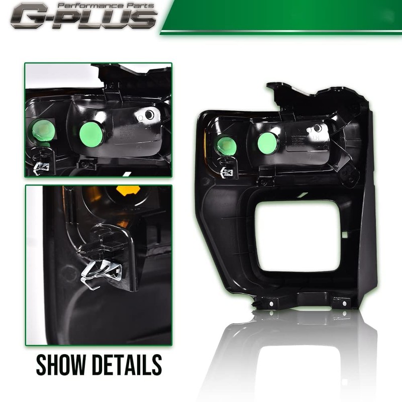 G-PLUS Headlight Trim Bezel with Parking Turn Signal Light, Compatible