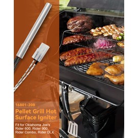 Nahntaipy 16801-20B Hot Rod Igniter Fit for Oklahoma Joe's Rider 600 900 Combo DLX, Pellet Grill Hot Surface Igniter, 200W 120V Temperatures UP to 1,200°F