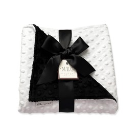 MEG ORIGINAL Minky Dot Baby Blanket, Black and White