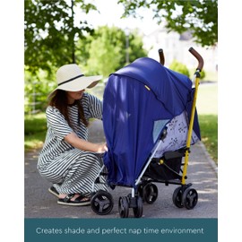 Koo-di Universal Single Stroller Sun Shade - Pram Sun shade Cover with Enhanced Sun Protection, Promotes Restful Naps for Baby - Fits Most Standard Single Pushchair & Buggy - Blocks 93% UVA & UVB Rays